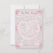 ロザリオ祈りの言葉カードと私のオリジナルスケッチ 招待状 (裏面)