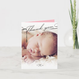 ロザリオ・クロスモノグラムスクリプト写真の宗教的 サンキューカード