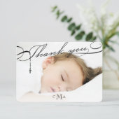 ロザリオ・クロスモノグラムスクリプト写真の宗教的 サンキューカード (スタンド正面)