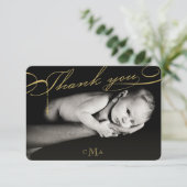 ロザリオ・クロスモノグラムスクリプト写真の宗教的 サンキューカード (スタンド正面)