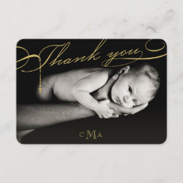 ロザリオ・クロスモノグラムスクリプト写真の宗教的 サンキューカード