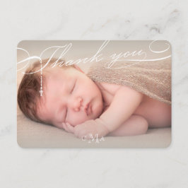 ロザリオ・クロス・モノグラム・スクリプト写真宗教 サンキューカード