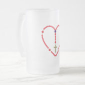 ロザリオ(赤と青のバラ) フロストグラスビールジョッキ (正面左)