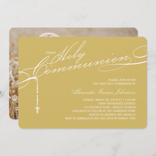 ロザリモダンオ第1回聖餐会写真宗教 招待状 (正面/裏面)