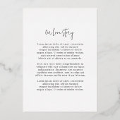 ロザリンドモダンエレガントな結婚式デートを保存 箔招待状 (裏面)