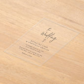 ロザリンドモダンタイポグラフィエレガントウェディング アクリル招待状 (レイダウン)