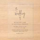 ロザリンドモダンタイポグラフィエレガントウェディング アクリル招待状 (正面)