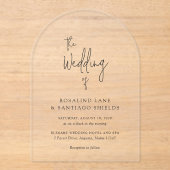 ロザリンドモダンタイポグラフィエレガントウェディング アクリル招待状 (正面)