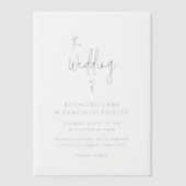 ロザリンドモダンタイポグラフィエレガントウェディング ベラム紙招待状 (正面)