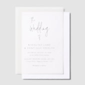 ロザリンドモダンタイポグラフィエレガントウェディング ベラム紙招待状 (オフセット)