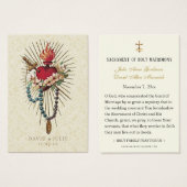 ロザリーメアリーハート結婚カトリック祈りの言葉カード (正面&裏面)