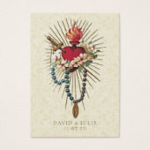 ロザリーメアリーハート結婚カトリック祈りの言葉カード (正面)