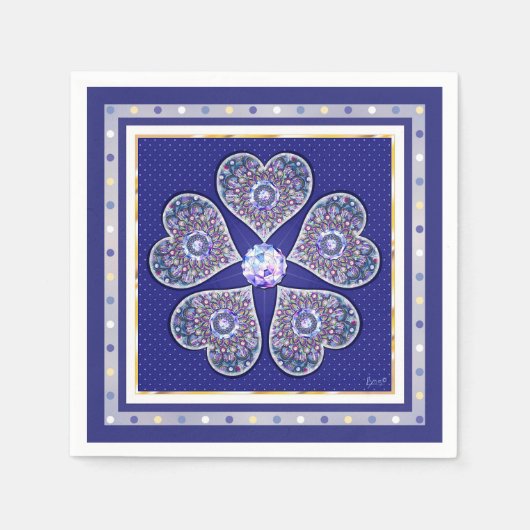 ロザースブルーまたは赤(ベビー&チャイルド) スタンダードカクテルナプキン (正面)