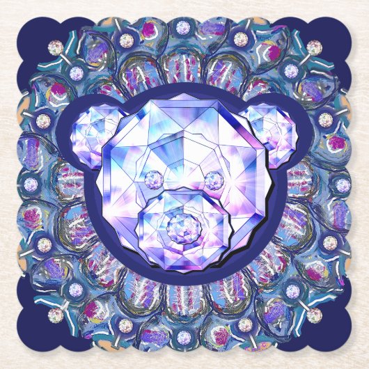 ロザースブルーまたは赤(ベビー&チャイルド) ペーパーコースター (正面)