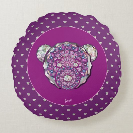 ロザースブルーまたは赤(ベビー&チャイルド) ラウンドクッション (正面)