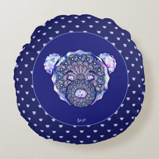 ロザースブルーまたは赤(ベビー&チャイルド) ラウンドクッション (正面)