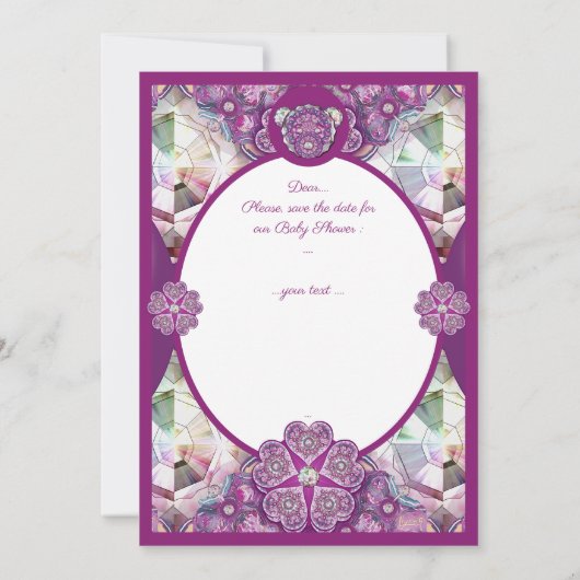 ロザースブルーまたは赤(ベビー&チャイルド) 招待状 (裏面)