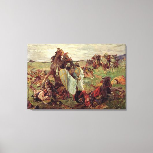 ロシアとタタールの戦い（1916年） キャンバスプリント (正面)