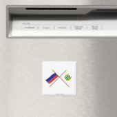 ロシアとトムスク州の交差旗 マグネット (インサイチュ (食洗機))