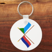 ロシアとハバロフスクのクロス国旗 キーホルダー (正面)