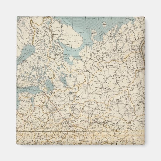 ロシアとポーランドの地図 マグネット (正面)
