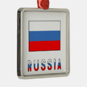 ロシアとロシア国旗 メタルオーナメント (右)