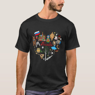ロシアのかわいいモスクワおもしろいのシンボロシアのル Tシャツ