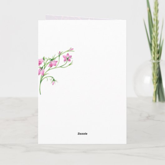 ロシアので国際的な女性の日、ピンクの花 カード (裏面)