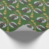 ロシアのなアイコン守り神 + 金ゴールドの星 ラッピングペーパー (角)