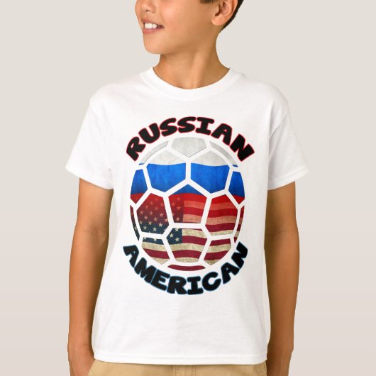 ロシアのなアメリカのサッカーボール Tシャツ (正面)