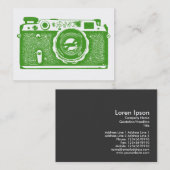 ロシアのなカメラ-白のアボカドの緑 名刺 (正面/裏面)