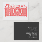 ロシアのなカメラ-白の熱帯ピンク 名刺 (正面/裏面)