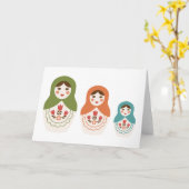 ロシアのなネスティング人形 カード (黄色い花)
