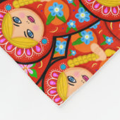 ロシアのなネスティング人形- Matryoshka フリースブランケット (角)