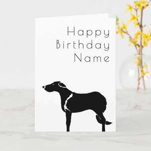 ロシアのなボルゾイ犬Deco カード (黄色い花)