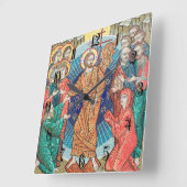 ロシアのなモザイクアイコン スクエア壁時計 (傾斜)