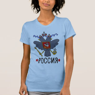 ロシアのなワシの落書きのティー Tシャツ