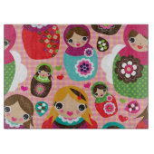 ロシアのな人形のイラストレーションの背景 カッティングボード (正面)