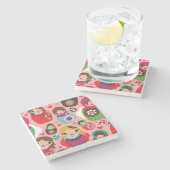 ロシアのな人形のイラストレーションの背景 ストーンコースター (横)