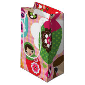 ロシアのな人形のイラストレーションの背景 スモールペーパーバッグ (正面アングル)