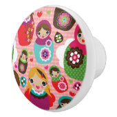 ロシアのな人形のイラストレーションの背景 セラミックノブ (右)