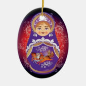 ロシアのな人形のクリスマスのオーナメント- "Yulia " セラミックオーナメント (正面)