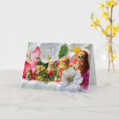 ロシアのな人形カード カード (黄色い花)