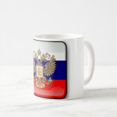 ロシアのな光沢のある旗 コーヒーマグカップ (正面右)