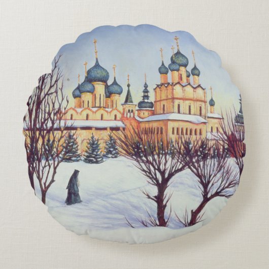 ロシアのな冬2004年 ラウンドクッション (正面)