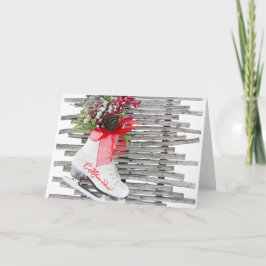 ロシアのな新年はヴィンテージ靴のアイススケートします シーズンカード