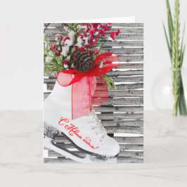 ロシアのな新年はヴィンテージ靴のアイススケートします シーズンカード