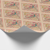 ロシアのな民芸のオンドリ ラッピングペーパー (角)