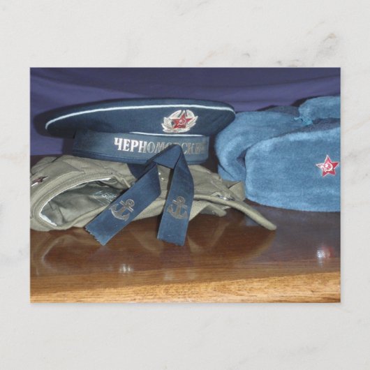 ロシアのな軍の帽子 ポストカード (正面)