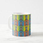 ロシアのな青猫の漫画の破裂音芸術 コーヒーマグカップ (正面左)